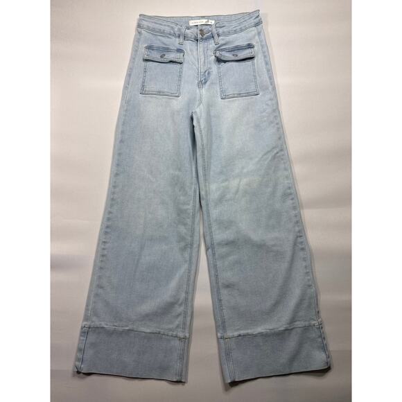 Altar'd State Denim - Altar'd State Women's Wide Leg Crop Blue Denim Jeans - Size 26 (26x26.5)